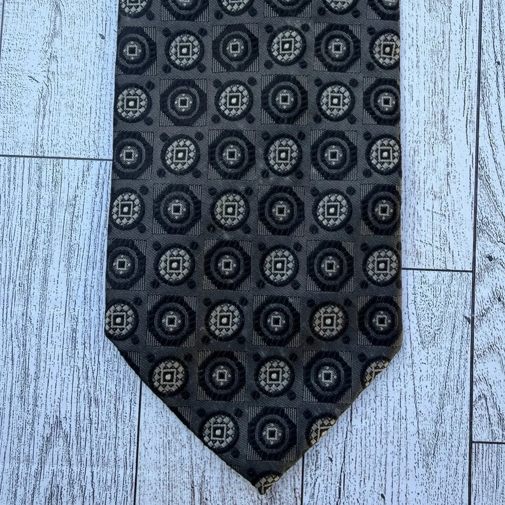 Robert Talbott Tie EXTRA LONG Best of Class Gray Geometric Floral Stylish Sharp - Picture 4 of 10